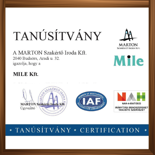 ISO Tanúsítvány 2025